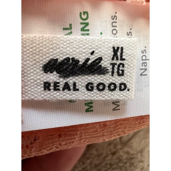 Aerie Real Good XL Lace Strappy Bralette Top In Peach Pink - Picture 3 of 6